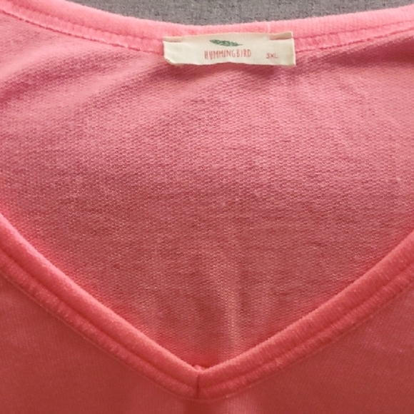 Women's Pink Top Comfy Womens Size 3X V-neck XXXL Drop Long Sleeve Is Pleated - Picture 6 of 9